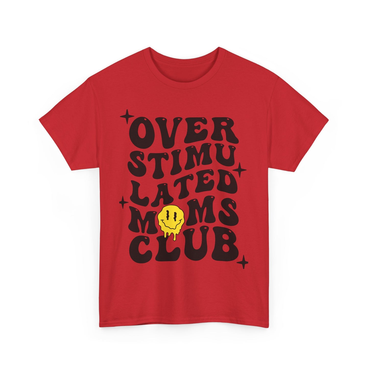 Overstimulated Moms Club Unisex Heavy Cotton Tee - Vibrant Orange T-Shirt for Busy Moms