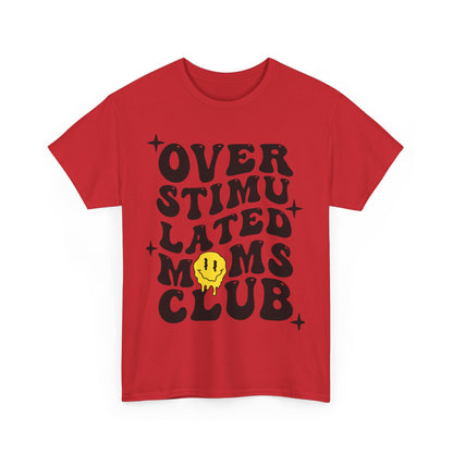 Overstimulated Moms Club Unisex Heavy Cotton Tee - Vibrant Orange T-Shirt for Busy Moms