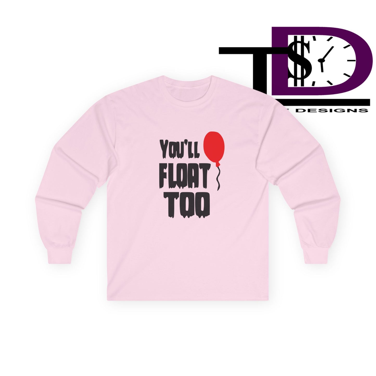 Spooky Long Sleeve Tee - You'll Float Too, Halloween Costume, Horror Lover Clothing, Unisex T-Shirt, Gift Idea