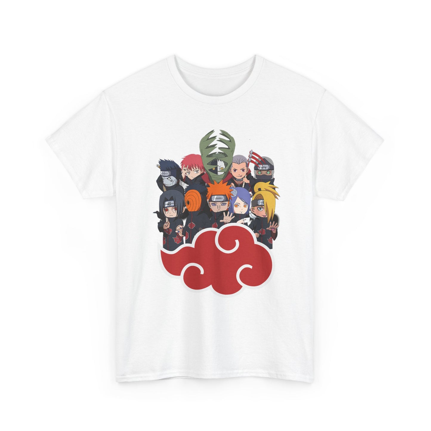 Anime-Inspired Unisex Heavy Cotton Tee - Naruto Characters Design