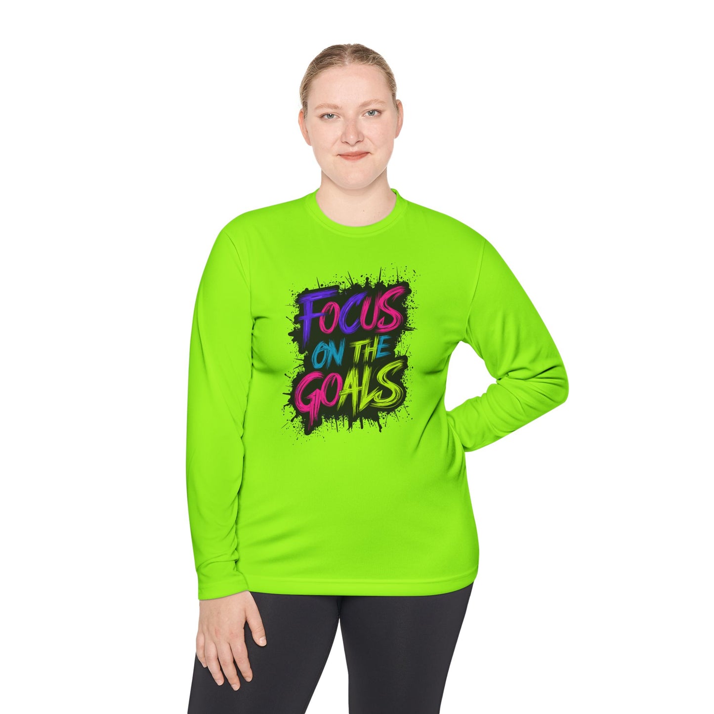 Unisex Long Sleeve Tee - "Focus on the Goals" Motivational Shirt, Fitness Apparel, Activewear, Gift for Athletes, Casual Wear