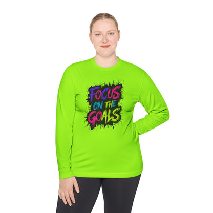 Unisex Long Sleeve Tee - "Focus on the Goals" Motivational Shirt, Fitness Apparel, Activewear, Gift for Athletes, Casual Wear