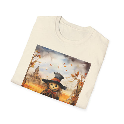 Autumn Scarecrow T-Shirt - Cozy Fall Tee, Pumpkin Patch Shirt, Halloween Apparel, Harvest Festival Gear, Unisex Seasonal Top