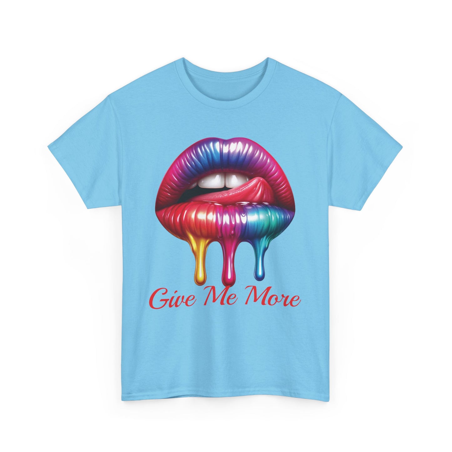Rainbow Lips Graphic Unisex Heavy Cotton Tee - "Give Me More"