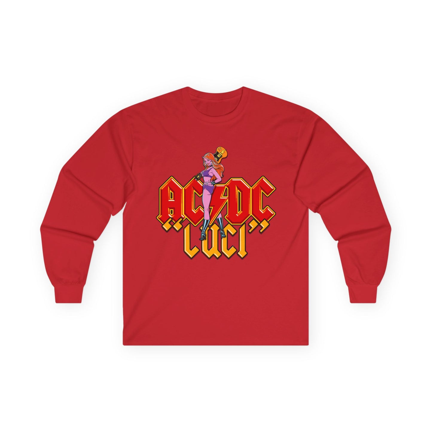 AC/DC Luci Long Sleeve Tee — Retro Rock Band Graphic Shirt