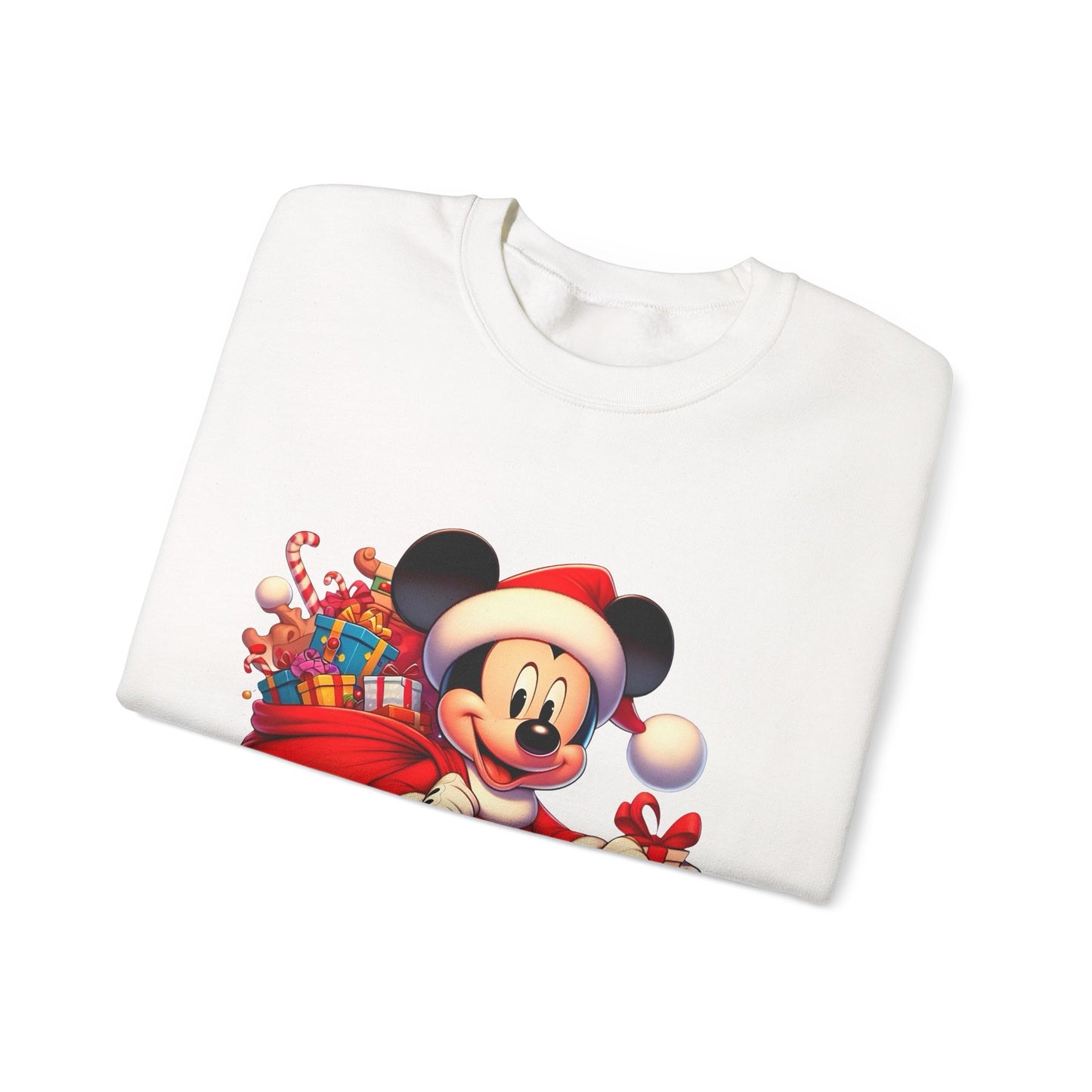 Christmas Mickey Crewneck Sweatshirt — Santa Mickey with Gifts Holiday Sweatshirt