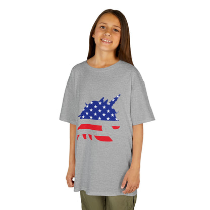 Patriotic Unicorn Kids Heavy Cotton Tee