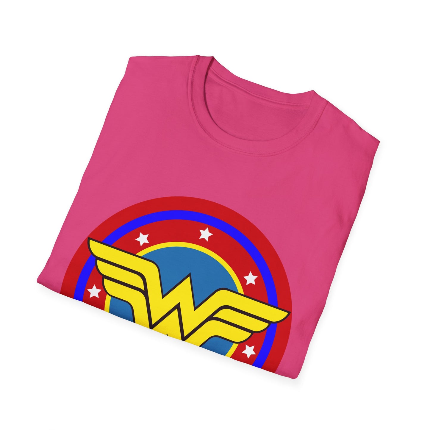 Wonder Woman Inspired Unisex Softstyle T-Shirt, Superhero Tee, Gift for Amazon Fans, Comic Con Outfit, Everyday Wear, Birthday Present