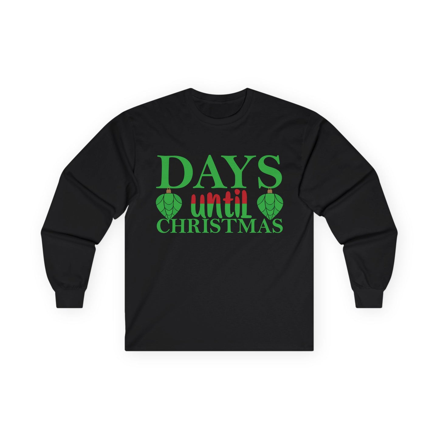 Christmas Countdown Long Sleeve Tee, Holiday Shirt, Unisex Christmas Apparel, Countdown to Christmas Gift, Seasonal T-Shirt