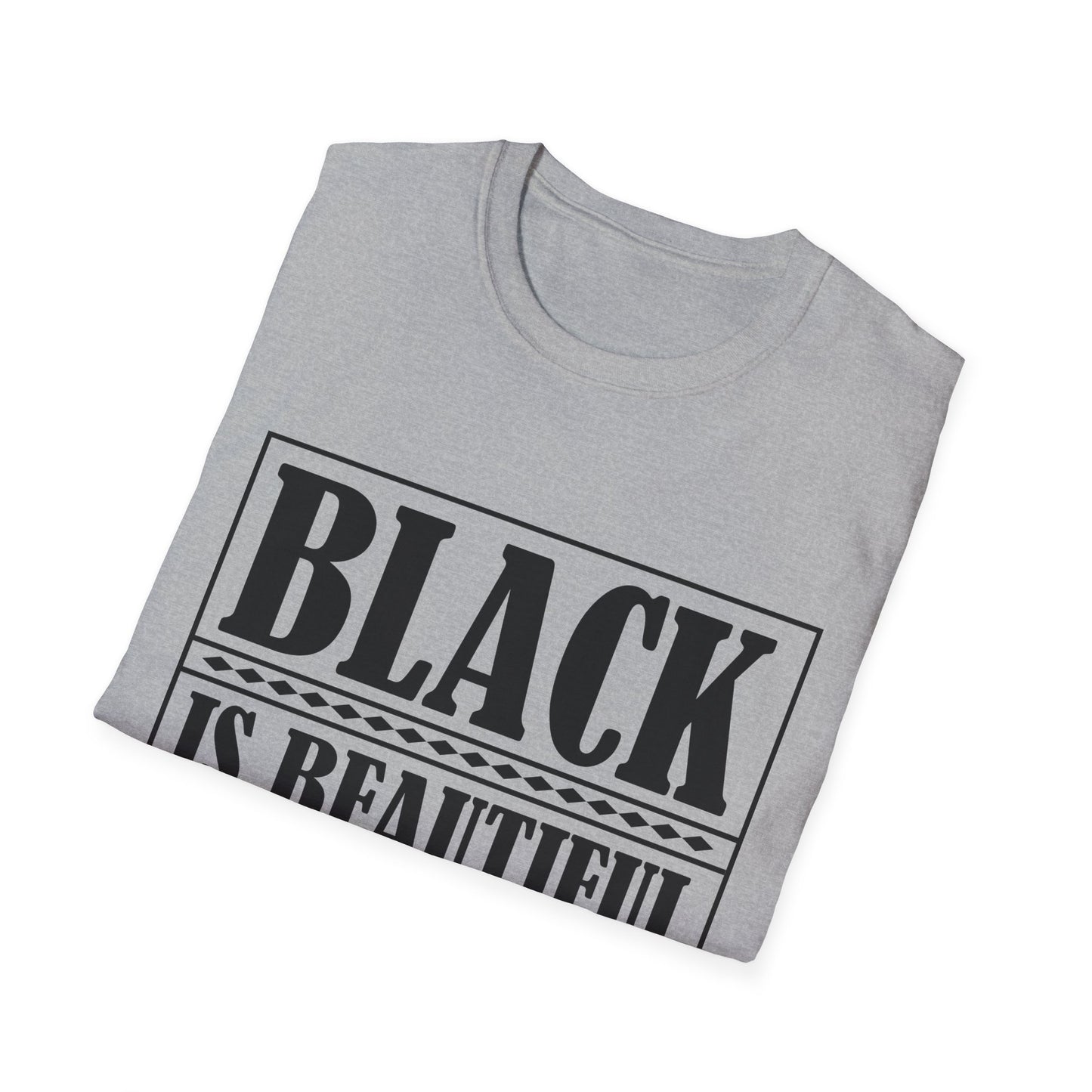 Unisex Softstyle T-Shirt, "Black is Beautiful" Tee, Affirmation Shirt, Everyday Wear, Gift for Activists, Comfort and Style