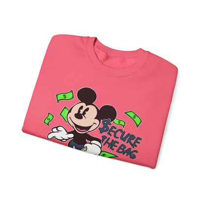Mickey Mouse Secure the Bag Sweatshirt, Fun Crewneck, Trendy Unisex Apparel, Gift for Disney Lovers, Cozy Streetwear