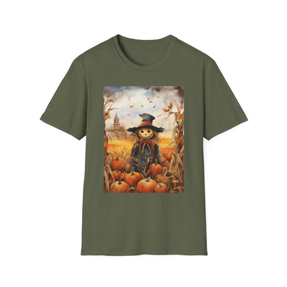 Autumn Scarecrow T-Shirt - Cozy Fall Tee, Pumpkin Patch Shirt, Halloween Apparel, Harvest Festival Gear, Unisex Seasonal Top