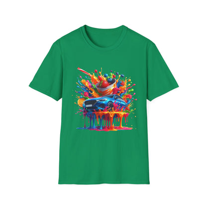 Colorful Drip Art Unisex Softstyle T-Shirt