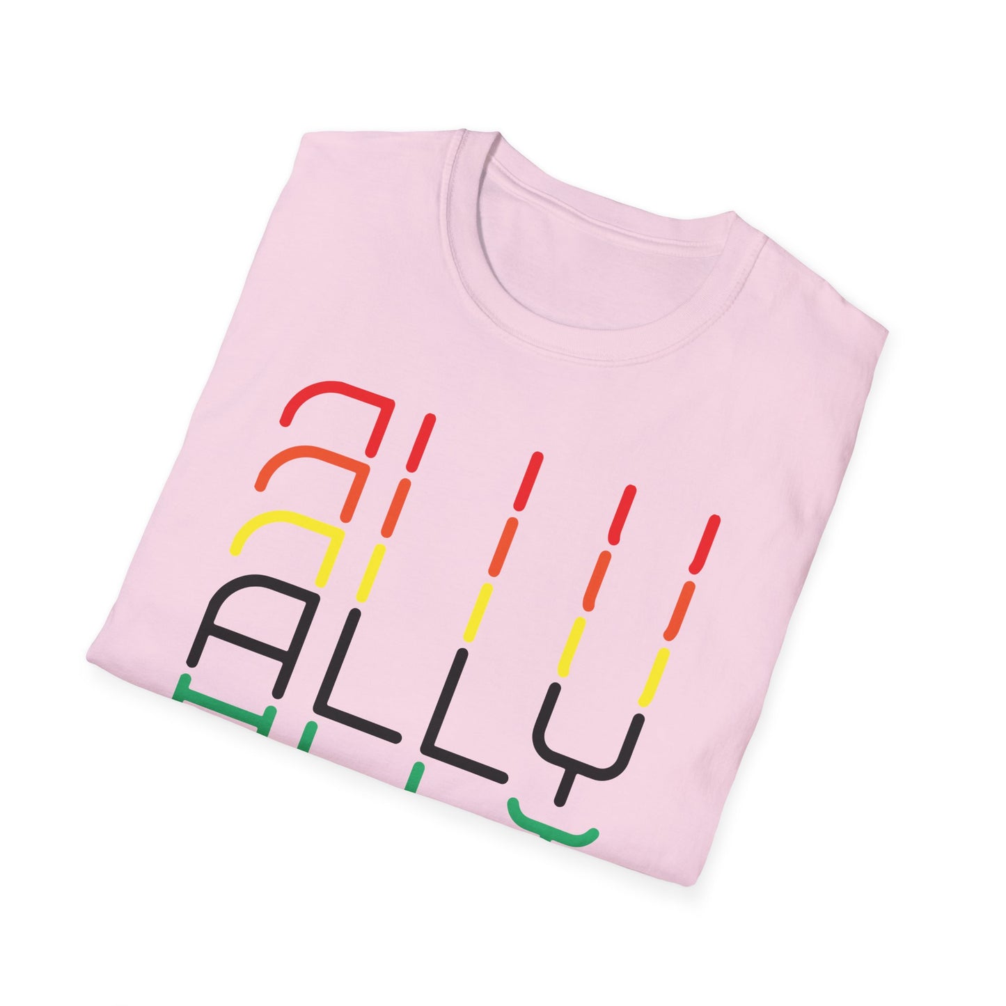 Pride Ally Unisex T-Shirt | Softstyle Tee for LGBTQ+ Support | Perfect for Pride Month, Festivals, or Everyday Wear