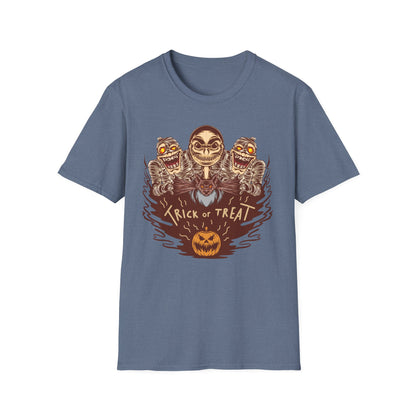 Halloween Trick or Treat Unisex T-Shirt, Spooky Shirt, Fall Fashion, October Celebration Tee, Halloween Costume Tee