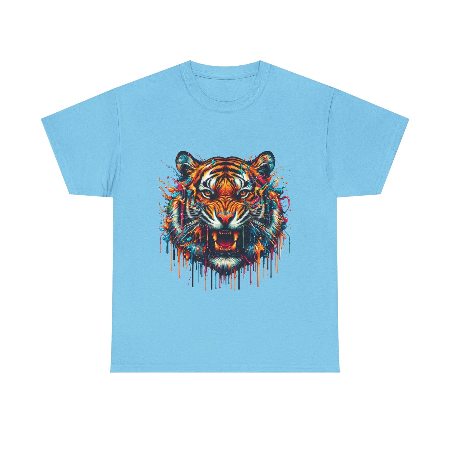Fierce Tiger Unisex Heavy Cotton Tee - Vibrant Animal Graphic Shirt