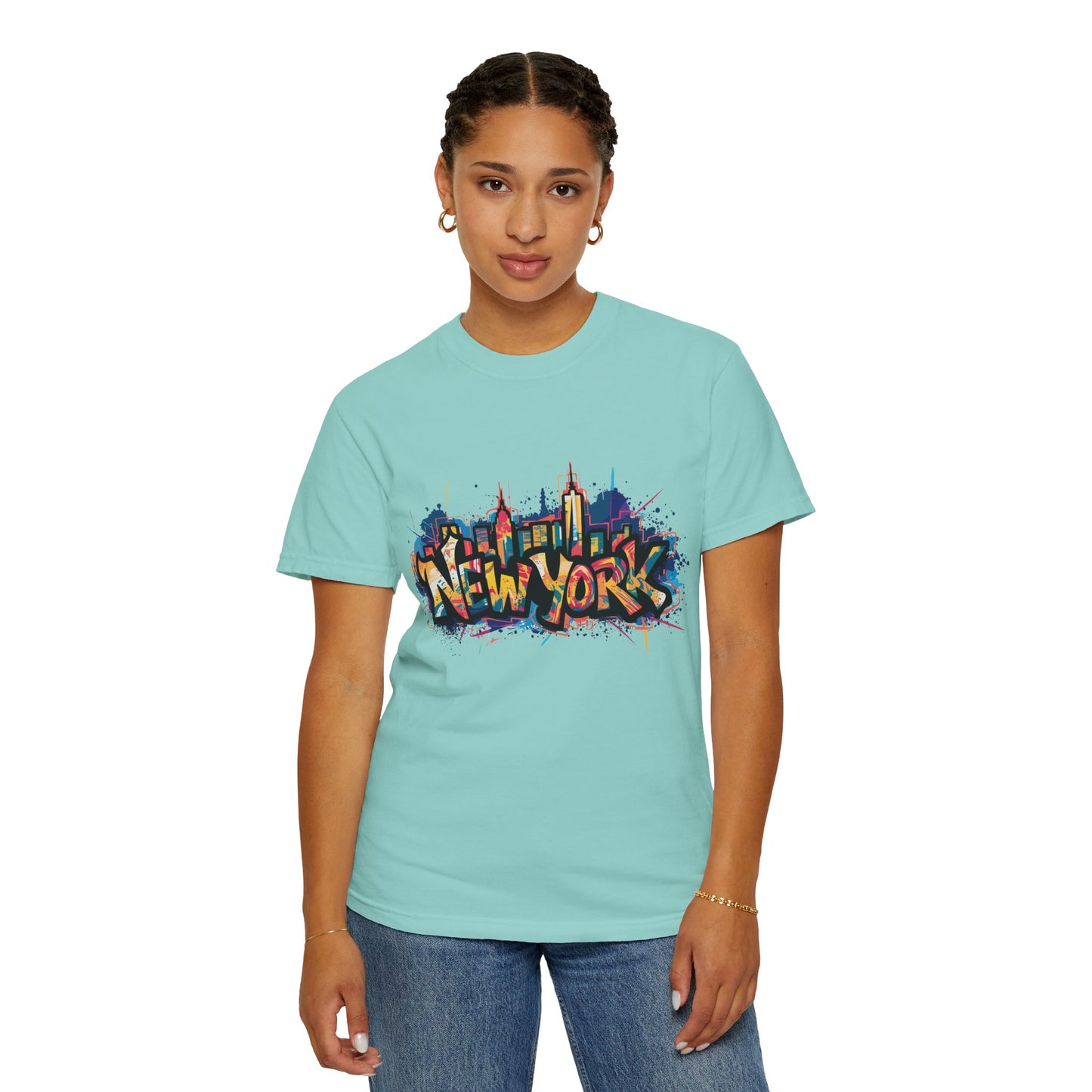Colorful New York Graffiti T-Shirt, Streetwear Tee, City Vibe Shirt, Travel Souvenir Gift, Urban Fashion, Summer Outfit