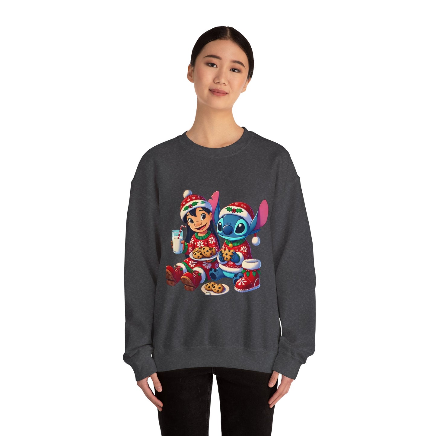 Holiday Character Sweatshirt — Cute Christmas Cookies & Milk Design