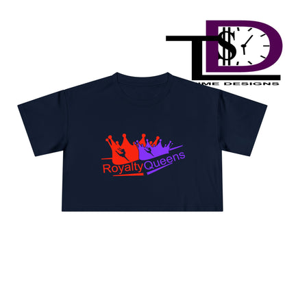 Royalty Queens Women's Crop Tee - Fun Summer Style, Casual Streetwear, Gift for Her, Festival Outfit, Vivid Crown Design