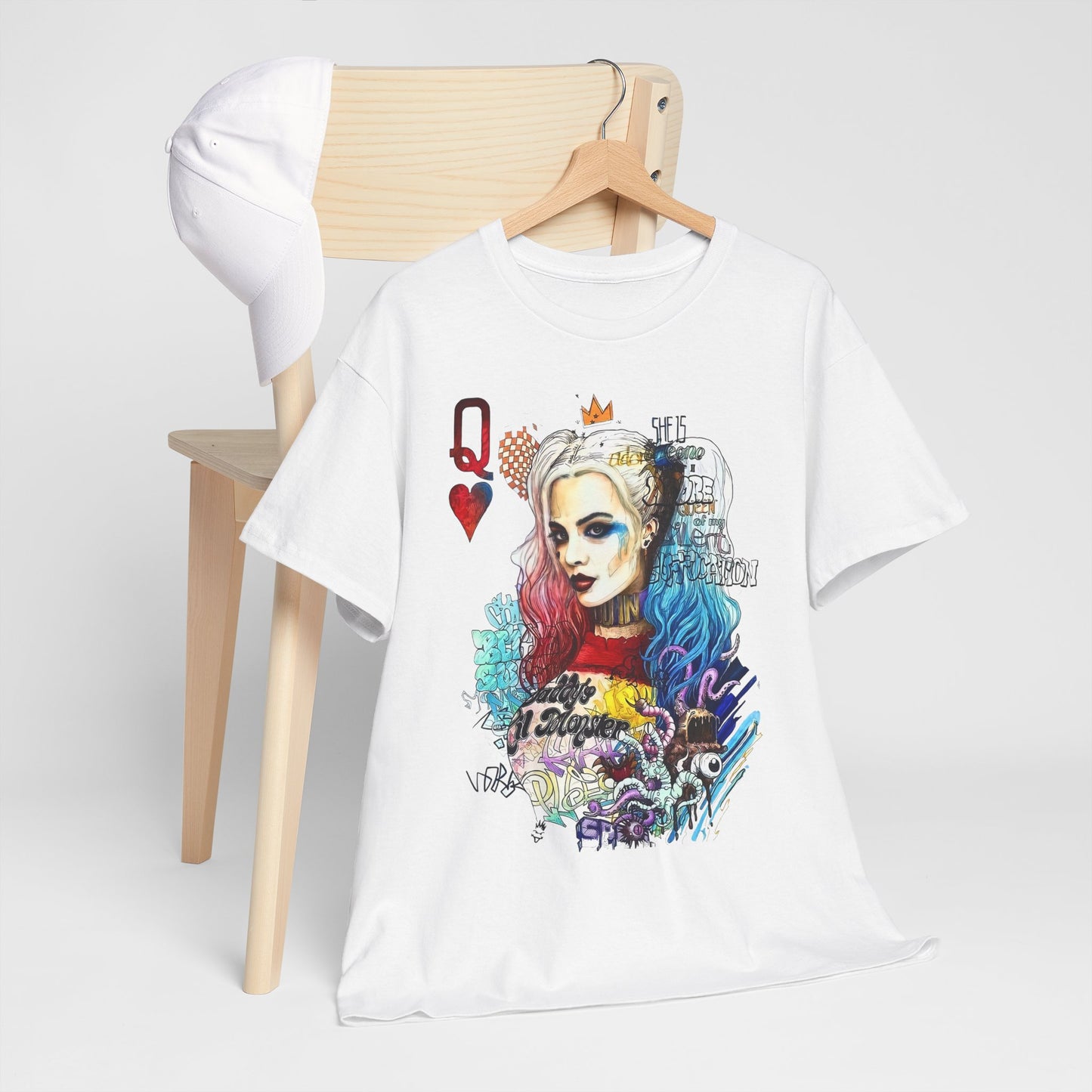 Harley Quinn Inspired Unisex Heavy Cotton Tee - Bold Graphic Design