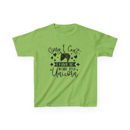 Funny Kids Unicorn Tee - "Sorry I Can't, I Have to Walk My Unicorn"
