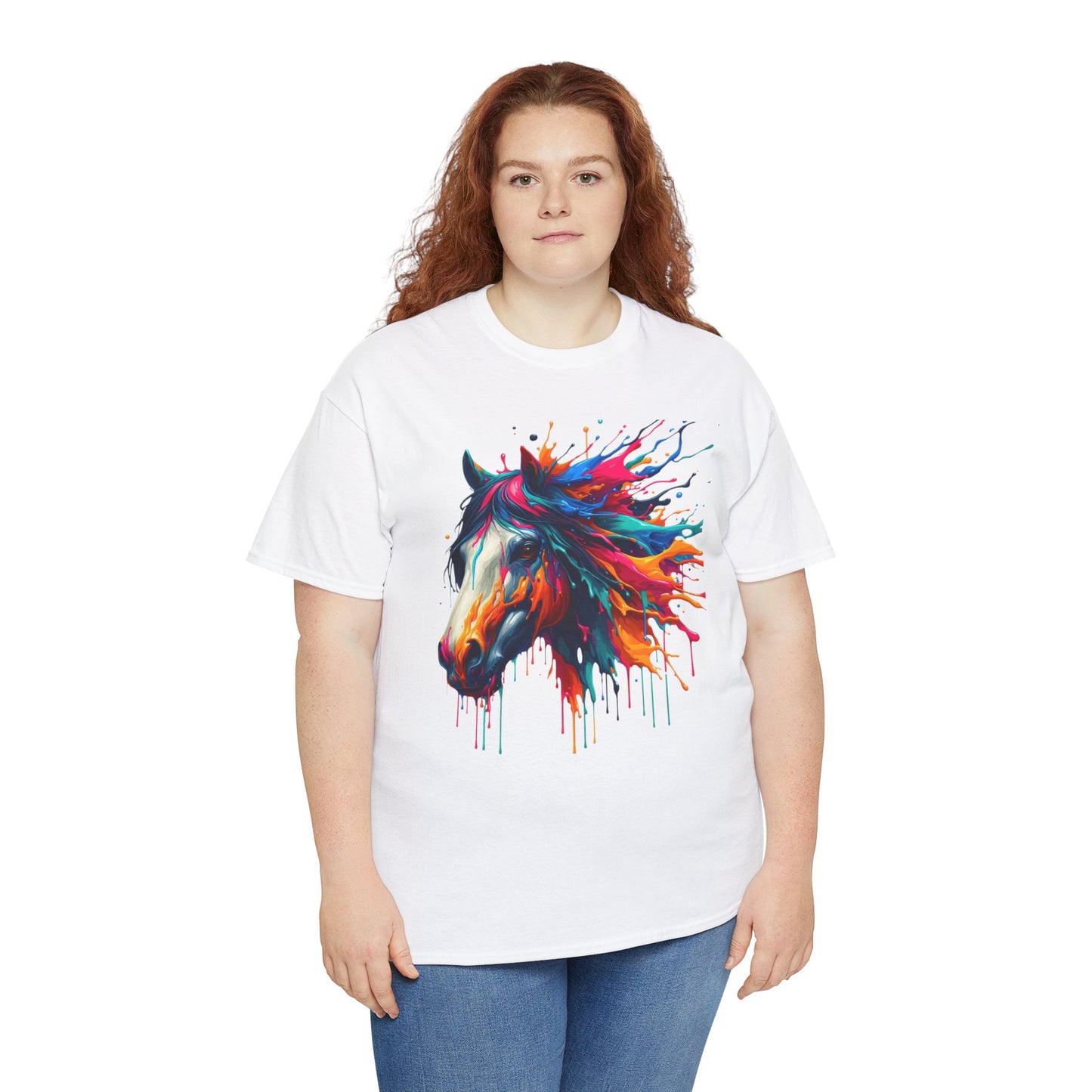 Vibrant Horse Art Unisex Heavy Cotton Tee