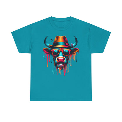Cool Cow Graphic Unisex Heavy Cotton Tee - Fun Party T-Shirt