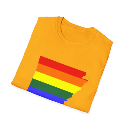 Pride Arkansas T-Shirt, Unisex Rainbow Tee, LGBTQ+ Apparel, Softstyle T-Shirt, Equality Shirt, Gift for Pride Month