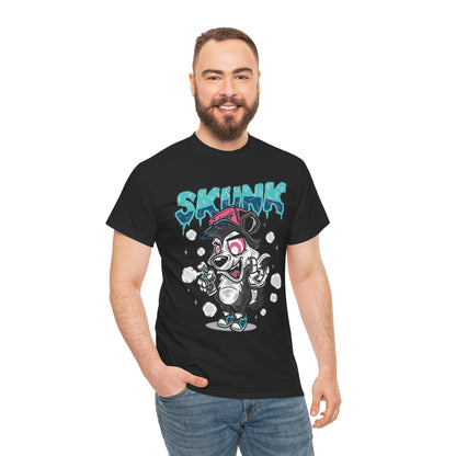 Cool Cartoon Graphic Tee - 'Skunk' Design, Unisex Heavy Cotton T-Shirt
