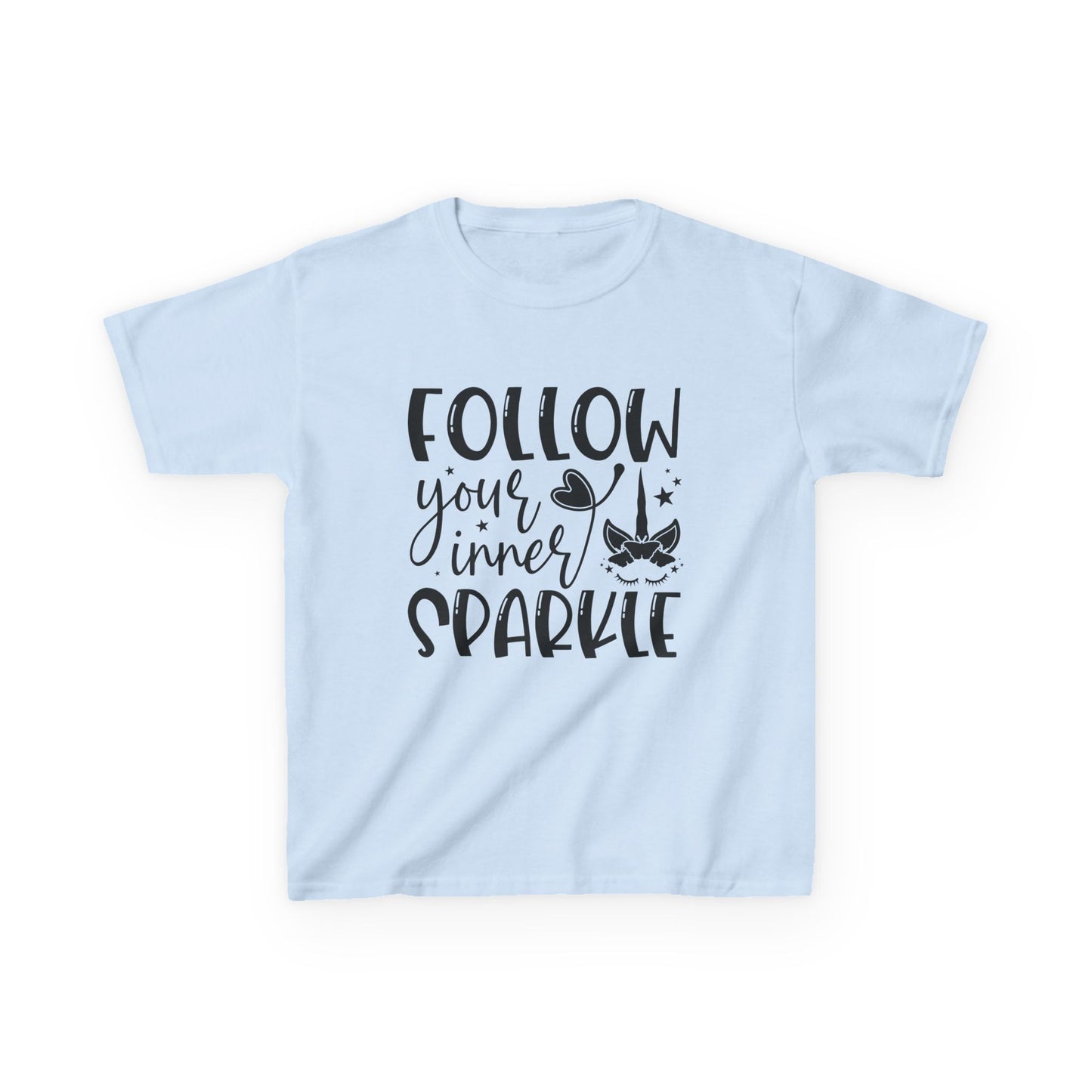 Kids Heavy Cotton™ Tee - Follow Your Inner Sparkle T-Shirt for Creative Kids