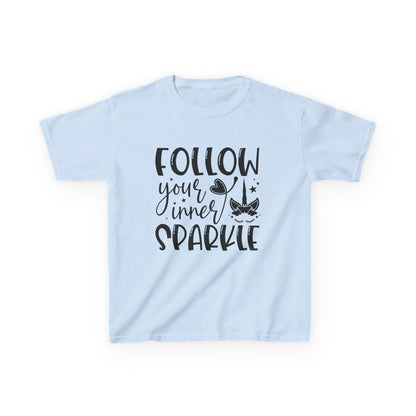 Kids Heavy Cotton™ Tee - Follow Your Inner Sparkle T-Shirt for Creative Kids