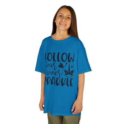 Kids Heavy Cotton™ Tee - Follow Your Inner Sparkle T-Shirt for Creative Kids