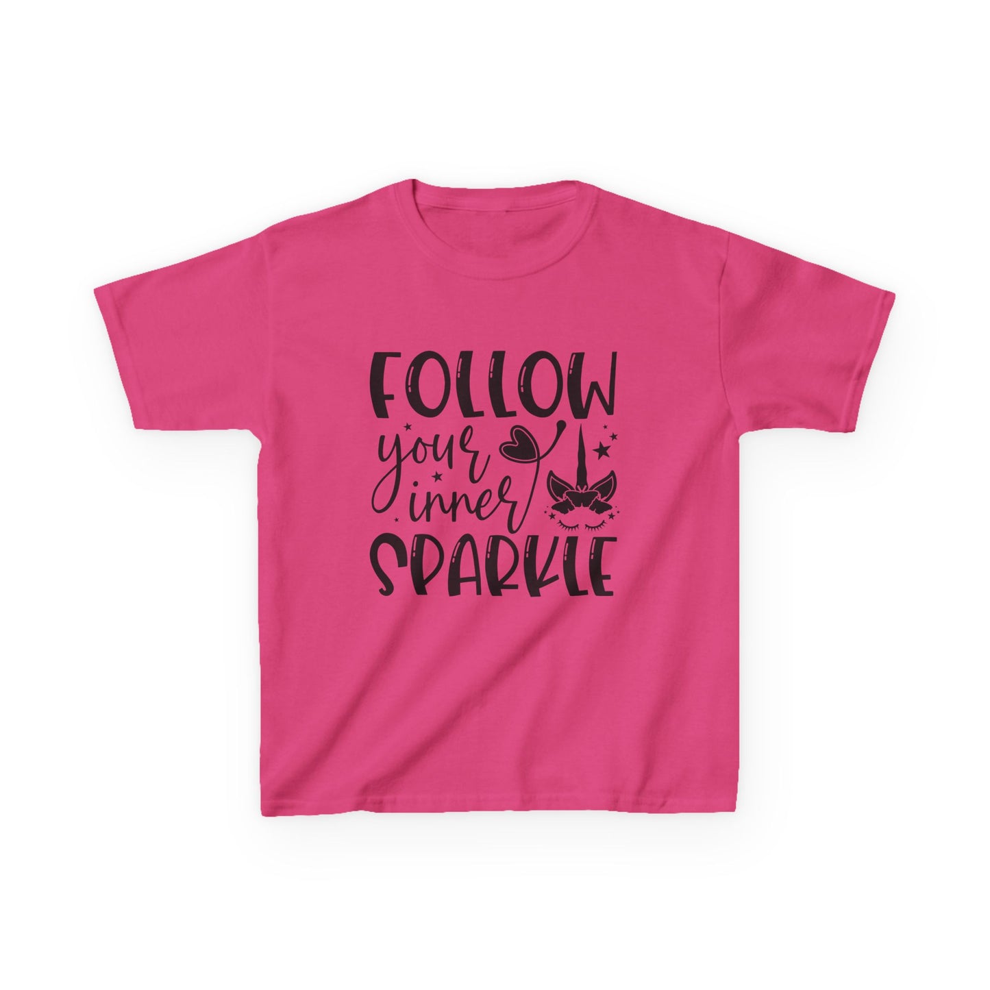 Kids Heavy Cotton™ Tee - Follow Your Inner Sparkle T-Shirt for Creative Kids