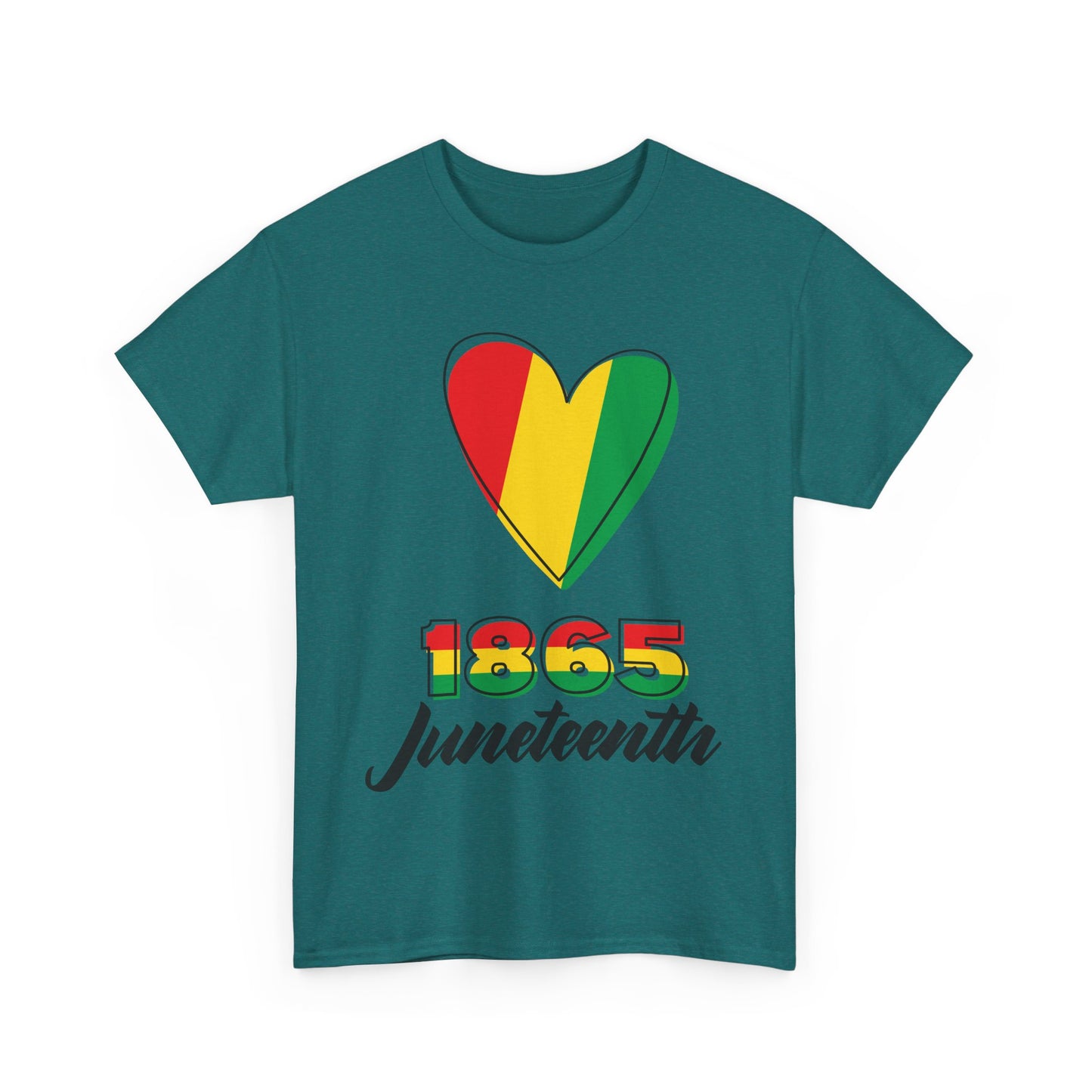 Juneteenth Heart Unisex Heavy Cotton Tee, Celebrate Freedom, Heritage Spirit Shirt, Black History Month Gift, Casual Tee for All