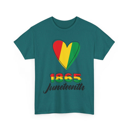 Juneteenth Heart Unisex Heavy Cotton Tee, Celebrate Freedom, Heritage Spirit Shirt, Black History Month Gift, Casual Tee for All
