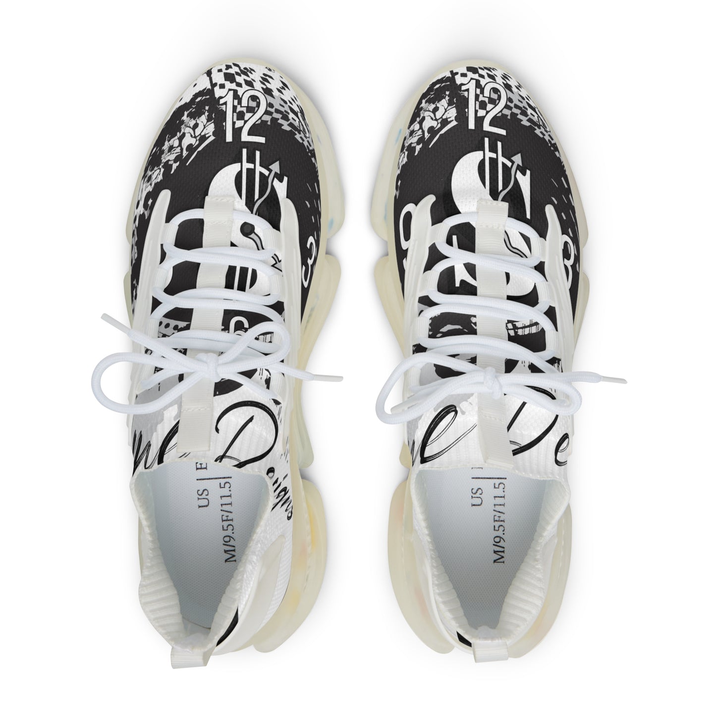 Stylish Men's Mesh Sneakers with Unique Graphic Design
