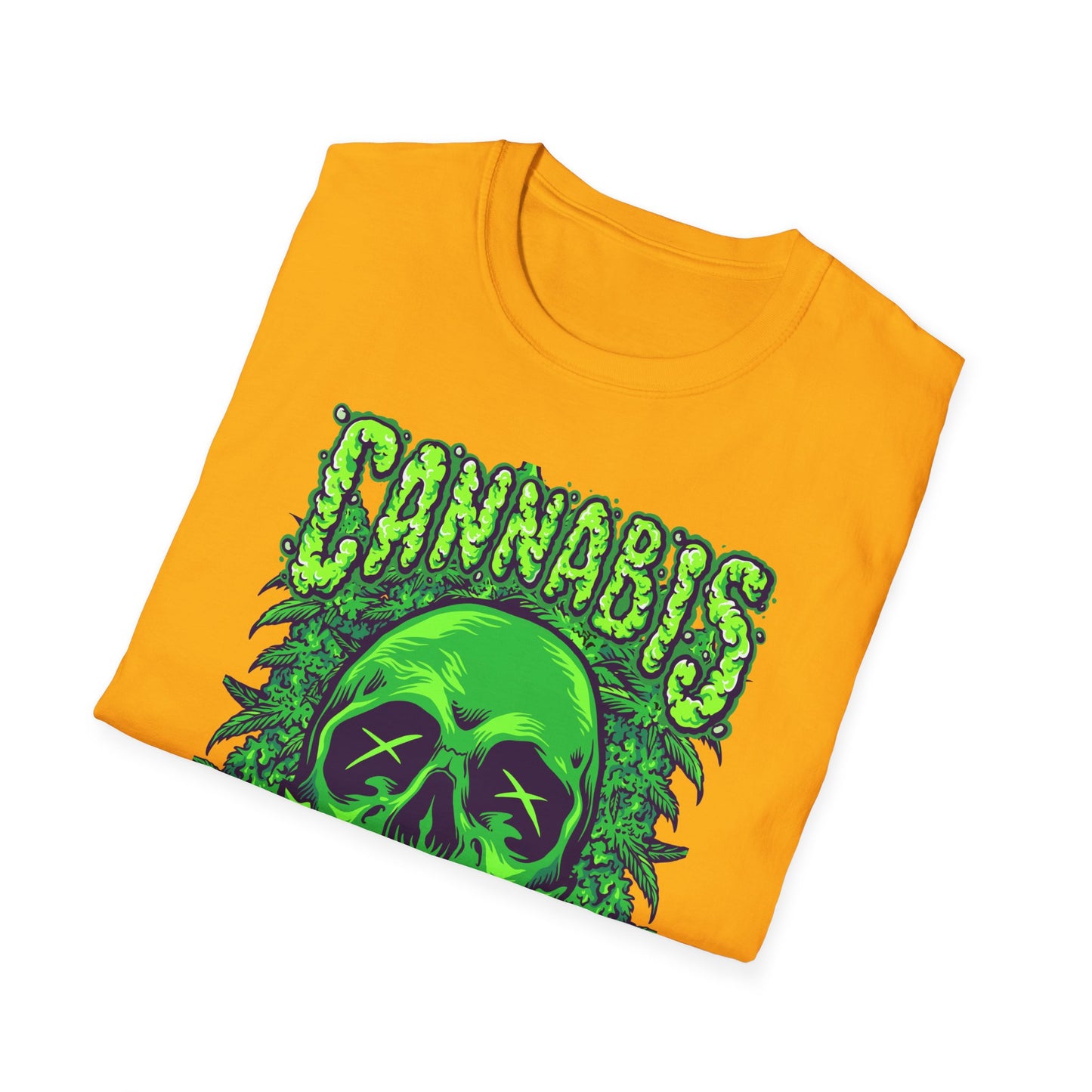Green Skull Cannabis Unisex T-Shirt – Perfect for Stoner Culture and Everyday Wear