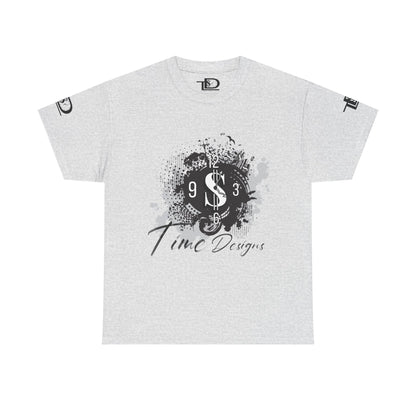 Unisex Heavy Cotton Tee - Time Designs Dollar Clock Graphic T-Shirt
