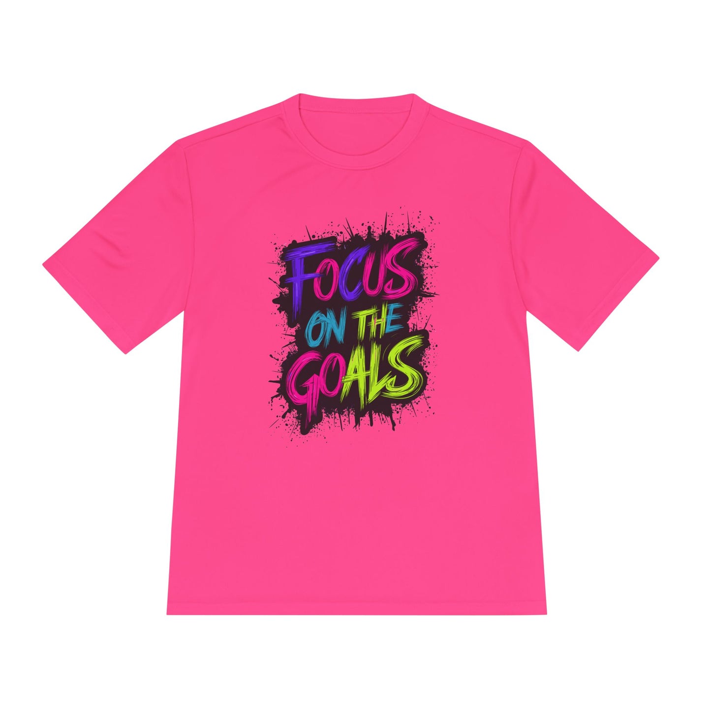 Colorful Motivational Fitness Tee for Active Lifestyle, Gym Shirt, Workout Shirt, Gift for Athletes, Focus on the Goals