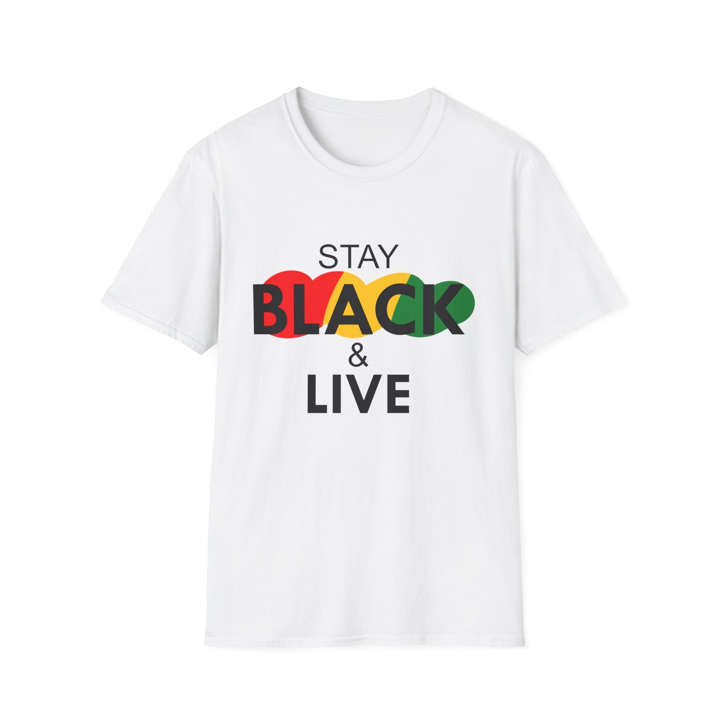 Unisex Softstyle T-Shirt: Stay Black & Live Tee for Activism, Streetwear, Casual Wear, Gifts for Culture Lovers, Statement Shirt