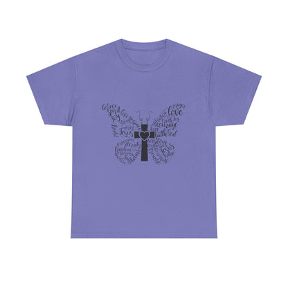 Inspirational Butterfly Unisex Heavy Cotton Tee - Love and Hope Design