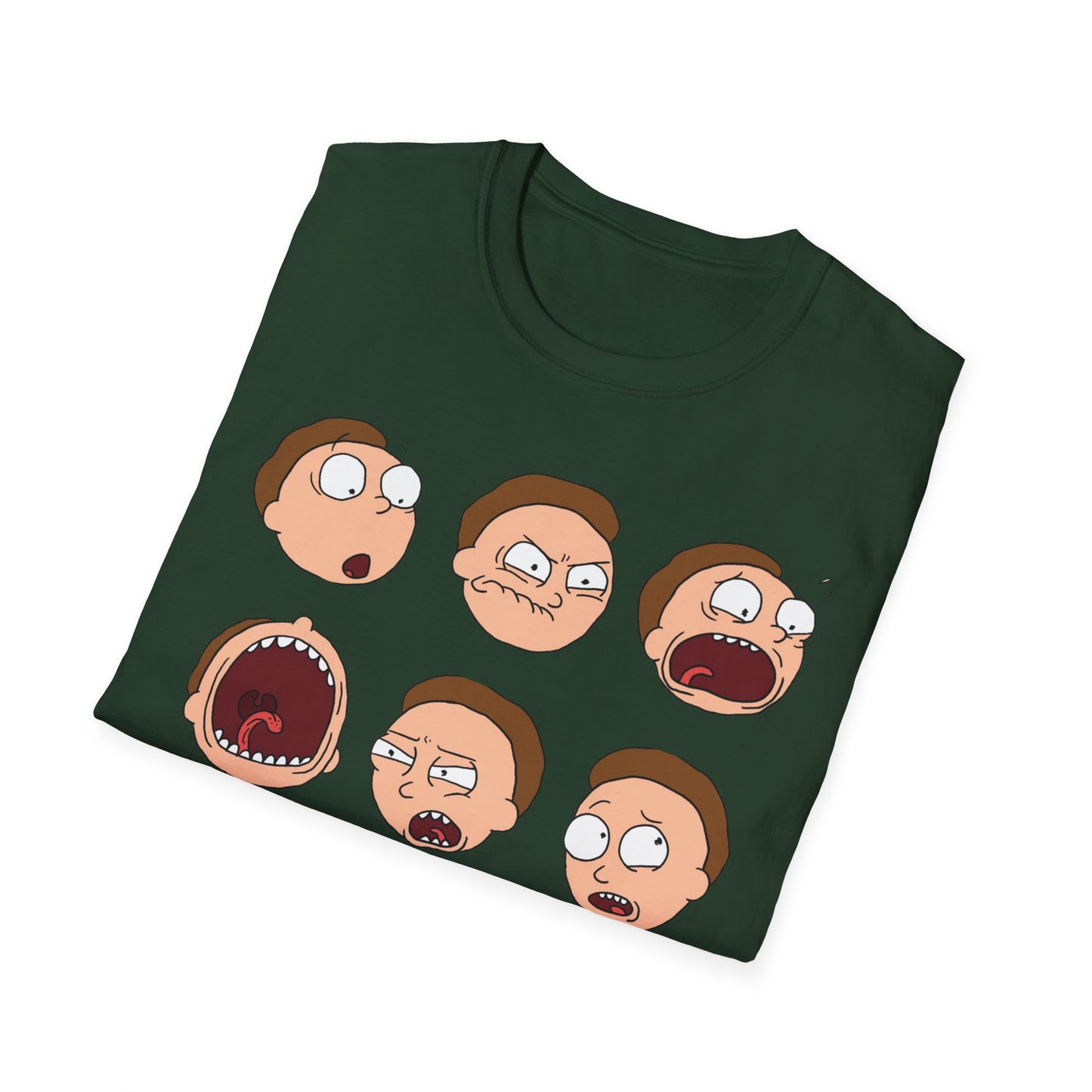 Funny Expressions Unisex Softstyle T-Shirt - Emotive Cartoon Faces