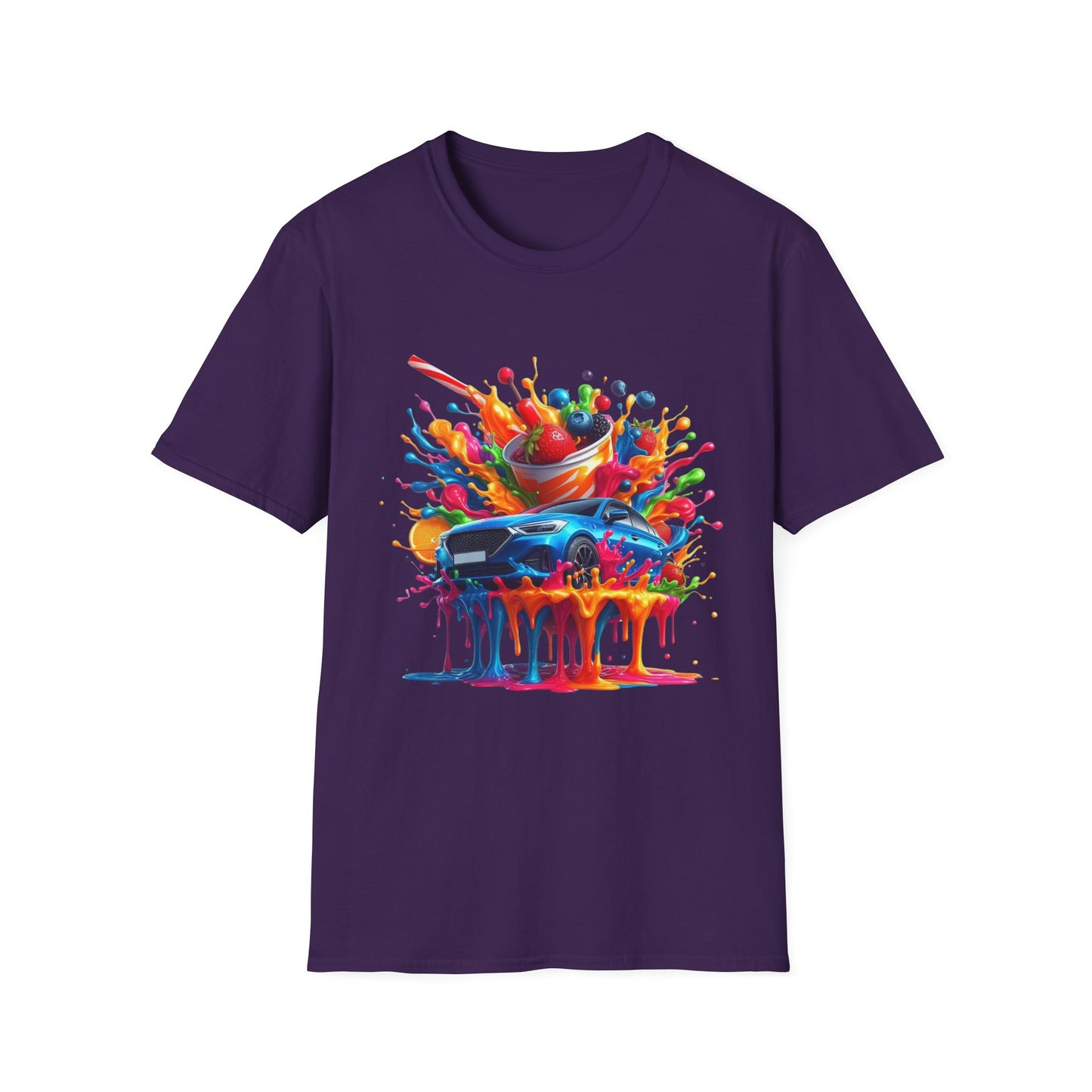 Colorful Drip Art Unisex Softstyle T-Shirt