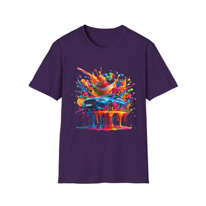 Colorful Drip Art Unisex Softstyle T-Shirt