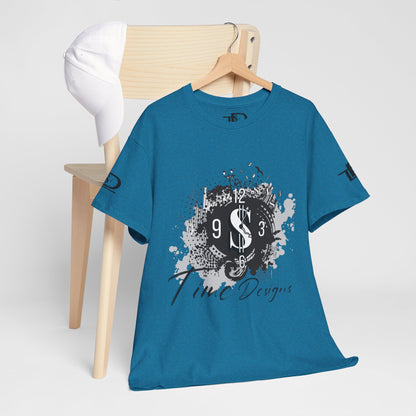 Unisex Heavy Cotton Tee - Time Designs Dollar Clock Graphic T-Shirt