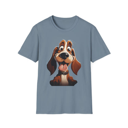 Cute Cartoon Dog Unisex Softstyle T-Shirt - Perfect for Pet Lovers