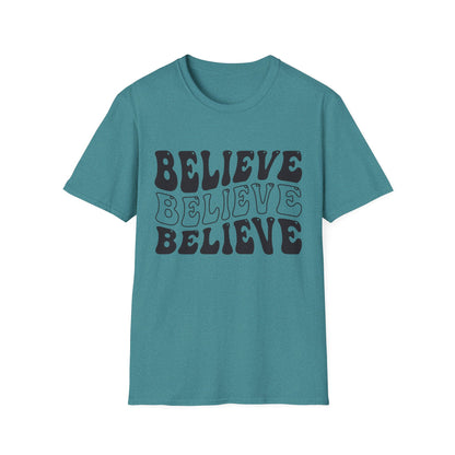 Believe Graphic Tee - Unisex Softstyle T-Shirt, Inspirational Shirt, Motivational Gift, Casual Wear, Everyday Style