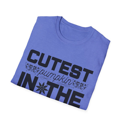 Cutest Pumpkin in the Patch Unisex Softstyle T-Shirt, Fall Fashion Tee, Halloween Shirt, Thanksgiving Outfit, Seasonal Gift