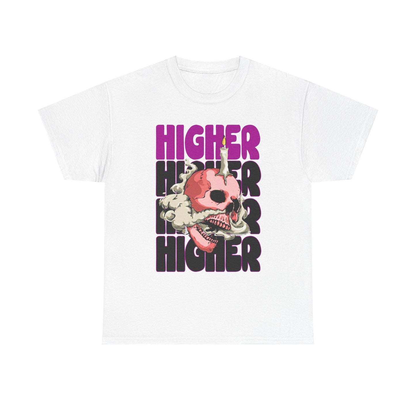 Skull Graphic Tee - "Higher" Unisex Heavy Cotton T-Shirt