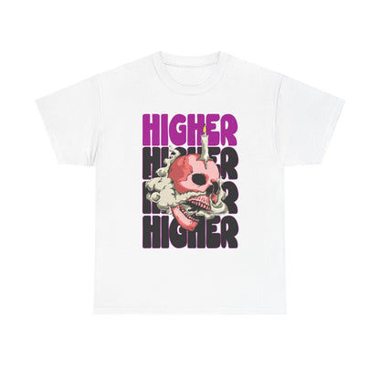 Skull Graphic Tee - "Higher" Unisex Heavy Cotton T-Shirt